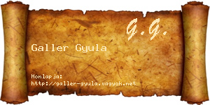 Galler Gyula névjegykártya